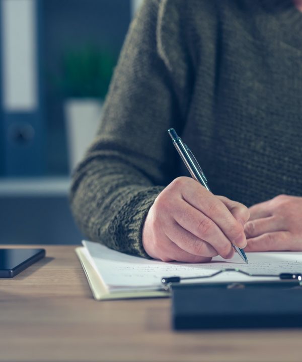 Female freelancer doing paperwork